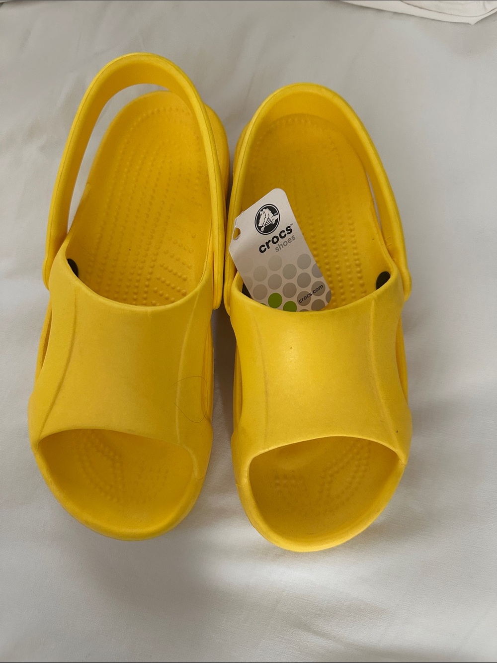 CROCS Yellow Open-Toe Slide Sandals with Heel Strap
